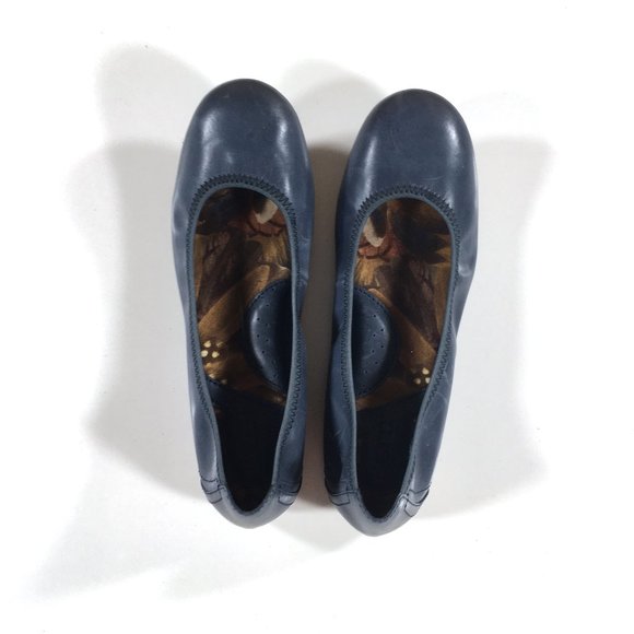 Born Julianne Ballet Flats Womens Size 6.5 W Wide Blue Leather B78234 - Picture 4 of 9